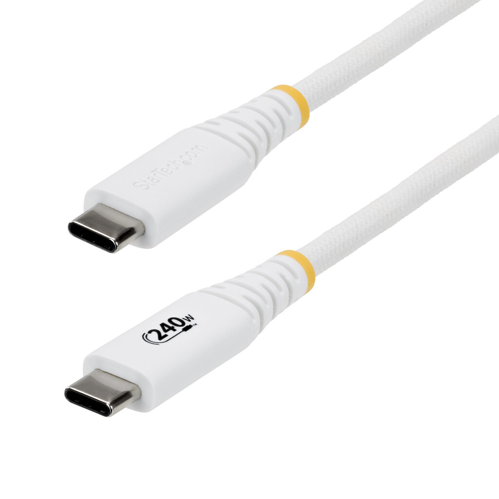 StarTech.com 3m USB-C Oplaadkabel, Duurzaam en Ultra-flexibel, 240W(5A) PD EPR, USB 2.0 Laptop Laadkabel, USB-IF Gecertificeerd,