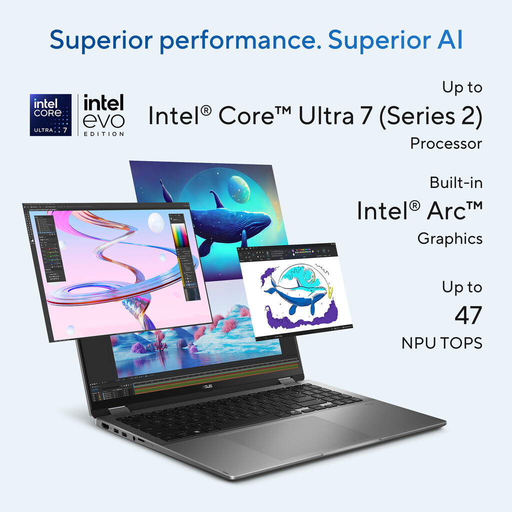 ASUS Vivobook 16 Flip TP3607SA-SI099W Copilot+ PC Intel Core Ultra 7 258V Hybride (2-in-1) 40,6 cm (16") Touchscreen WUXGA 32 GB - Afbeelding 23