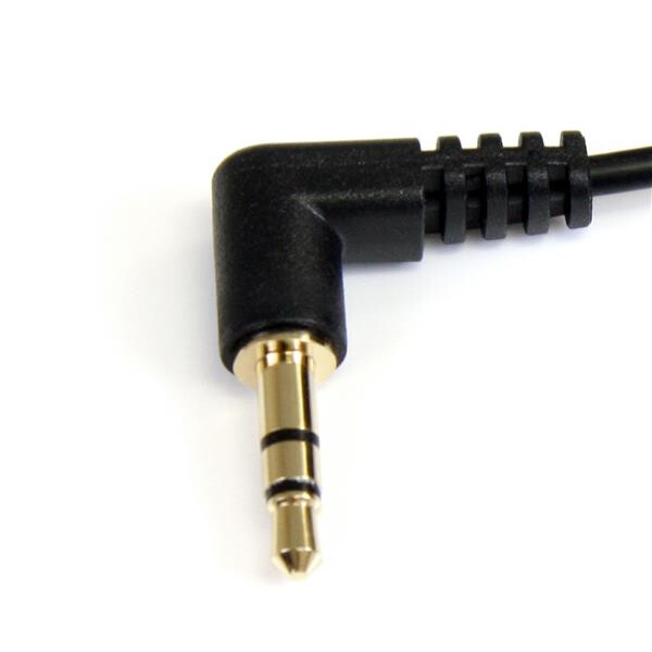 StarTech.com 1,8 m slanke 3,5 mm rechtshoekige stereoaudiokabel M/M - Afbeelding 2