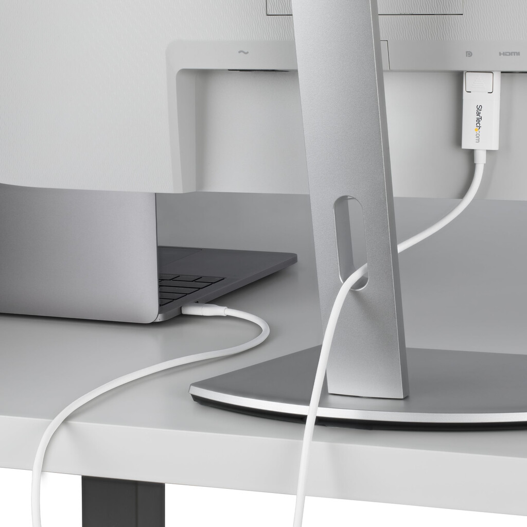 StarTech.com 2m USB-C naar DisplayPort 1.2-kabel, bidirectioneel, 4K 60Hz, witte video-adapterkabel voor Apple MacBook Pro / Air - Afbeelding 6