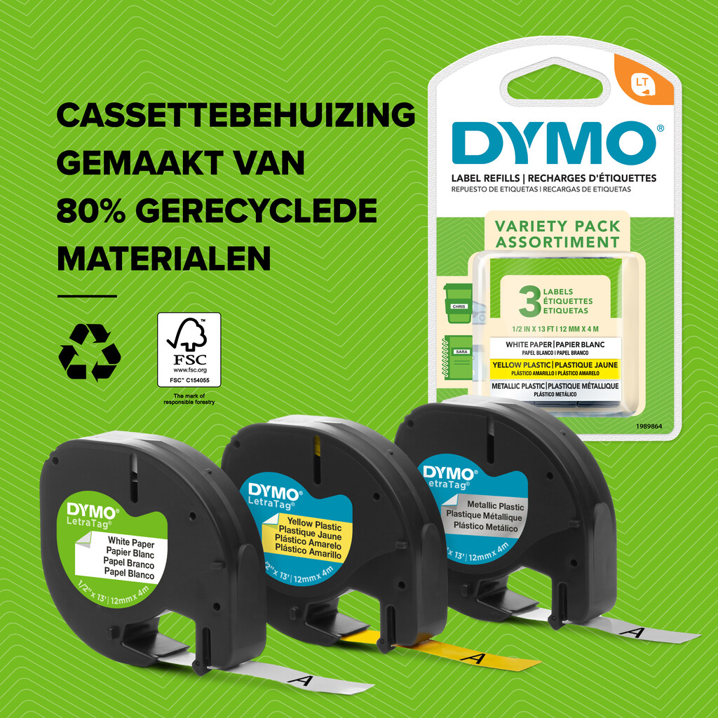 DYMO LetraTag originele plastic labels | Zwart afdrukken op transparante etiketten | 12 mm x 4 m | Zelfklevende multifunctionel - Afbeelding 11