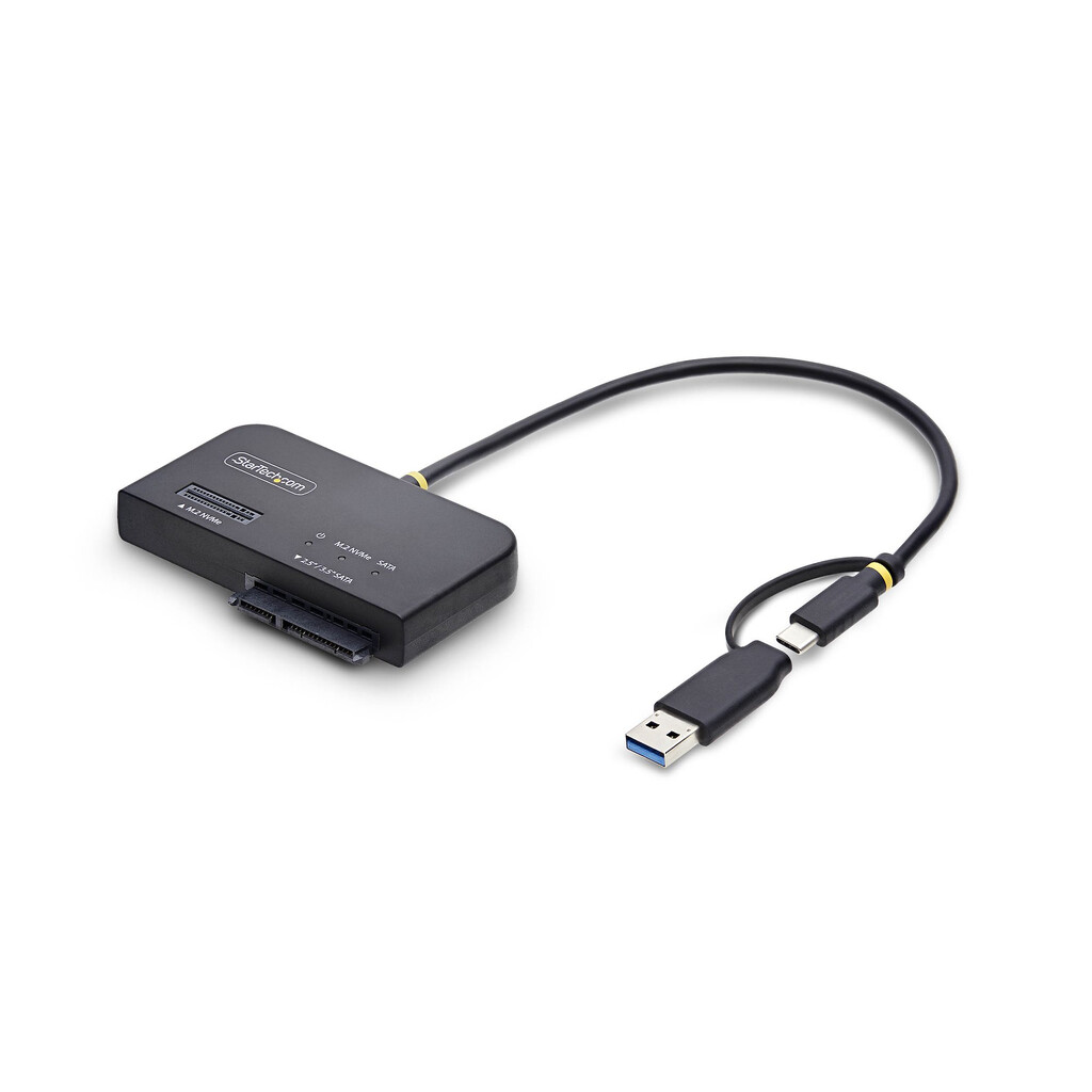 StarTech.com USB-C/USB-A naar M.2 NVMe en 2.5in/3.5in SATA Adapter, 10Gbps, Tool-Free Externe SSD Hard Drive Lezer, B+M/M-Key