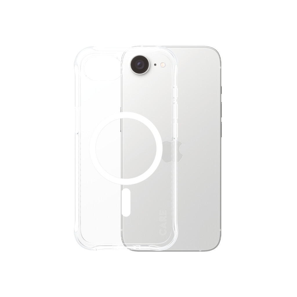 PanzerGlass CARE™ by ® Samba Case Transparent w. White Qi Compatible iPhone 17e | 16e mobiele telefoon behuizingen Hoes Transpar