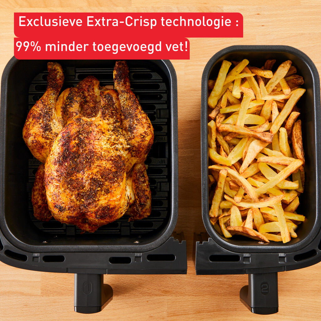 Tefal Dual Easy Fry & Grill Easy Fry & Grill Dual EY905D air fryer met dubbele lades - 8 programma's - 5,2 L + 3,1 L - Afbeelding 8