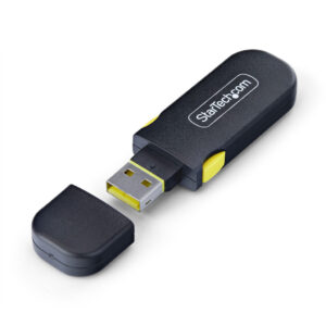 StarTech.com USB-A Poort Blocker Sleutel met 4x Vergrendelbare USB-A Stofkappen, Herbruikbare Snap-In Poortbeschermers voor Lapt