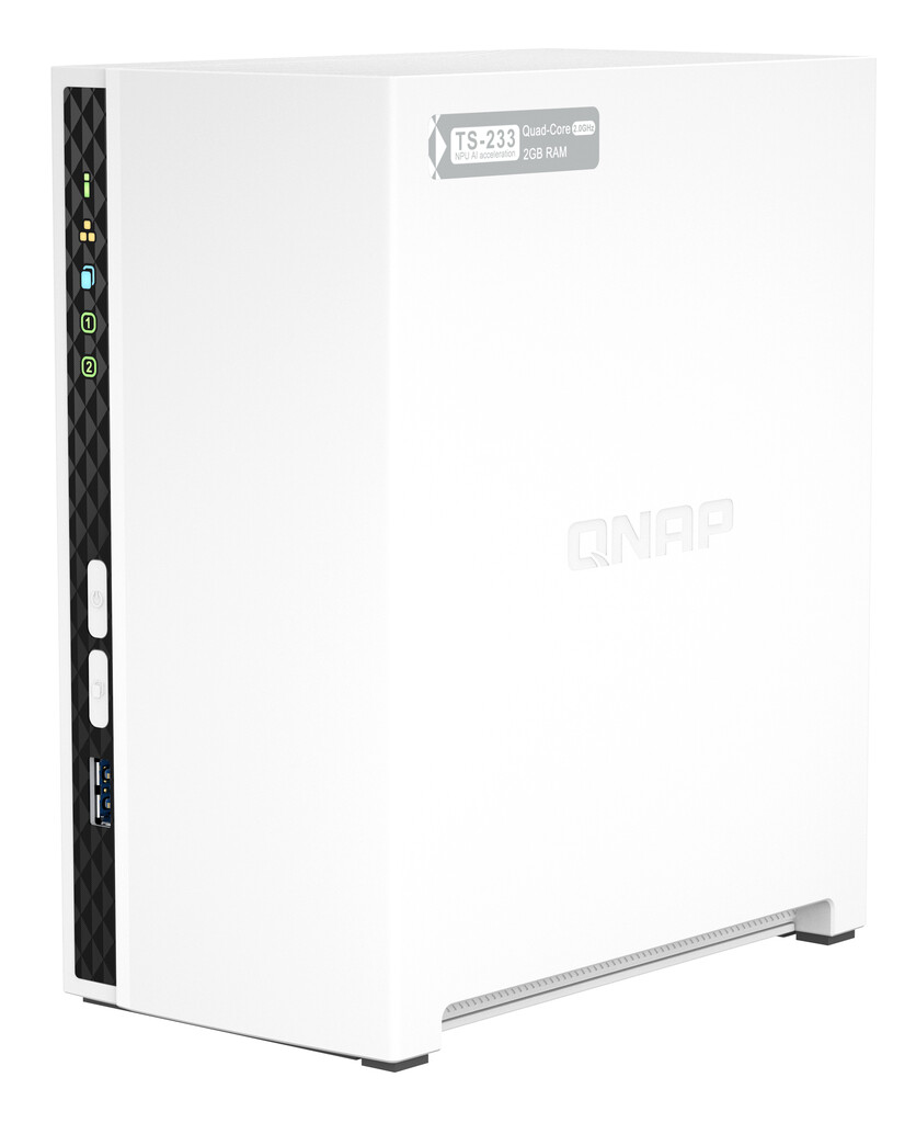 QNAP TS-233 data-opslag-server NAS Tower ARM Cortex-A55 2 GB 0 TB QNAP QTS Wit - Afbeelding 4