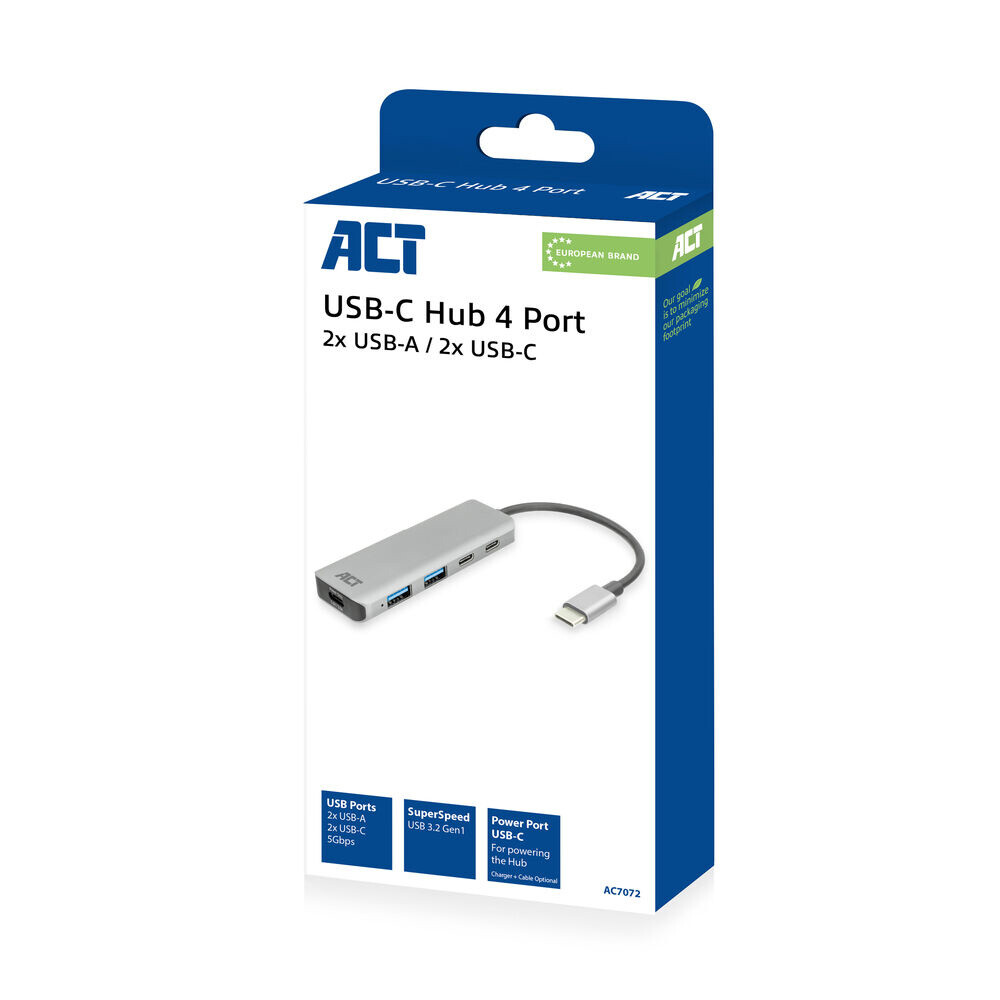 ACT USB-C hub 3.0, 2x USB-A, 2x USB-C - Afbeelding 2