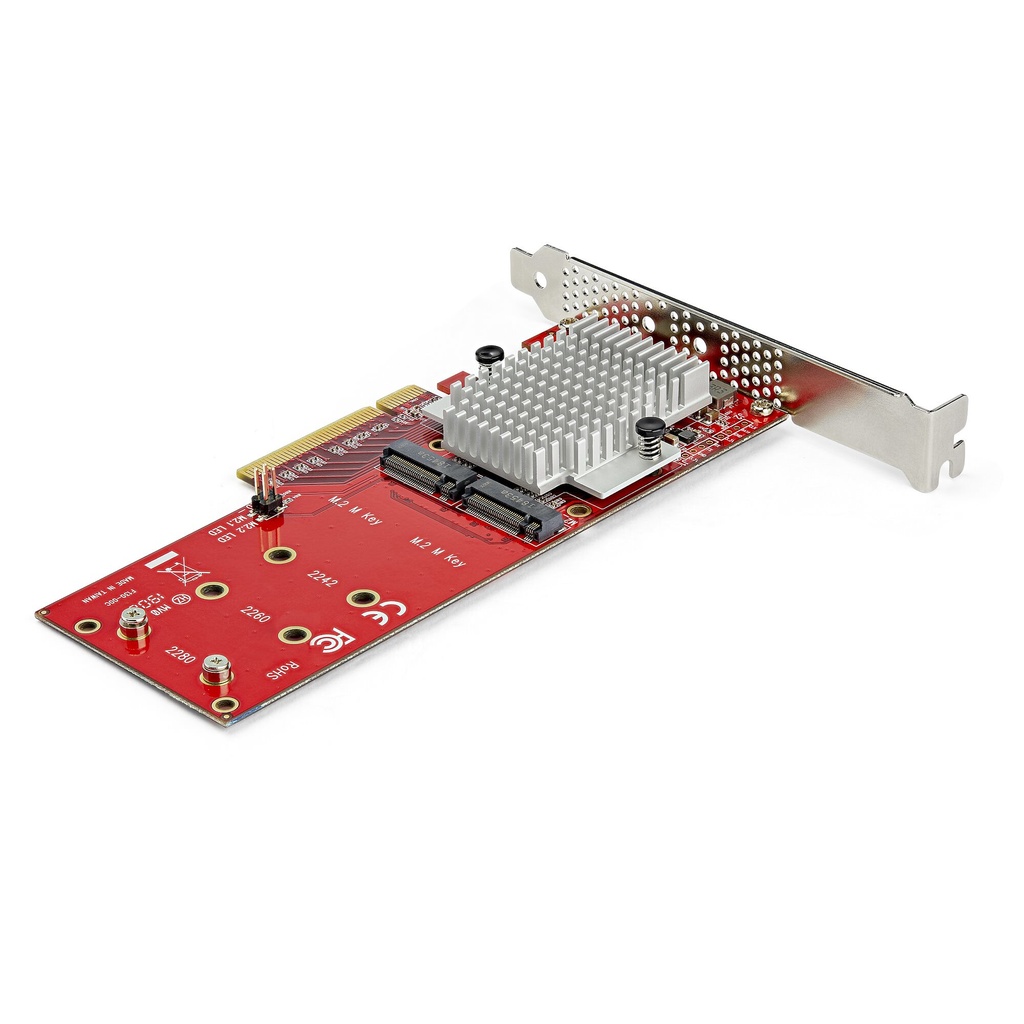 StarTech.com Dual M.2 PCIe SSD Adapter Kaart, x8 / x16 Dual NVMe of AHCI M.2 SSD naar PCI Express 3.0, M.2 NGFF PCIe (M-Key) Com - Afbeelding 2
