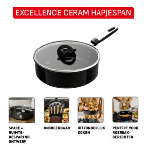 Tefal Excellence Ceram hapjespan 24 cm + deksel