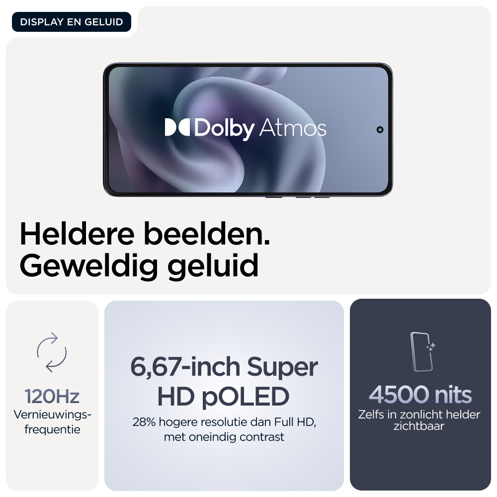 Motorola moto g86 power 5G 16,9 cm (6.67") Dual SIM Android 15 USB Type-C 8 GB 512 GB 6720 mAh Blauw - Afbeelding 24