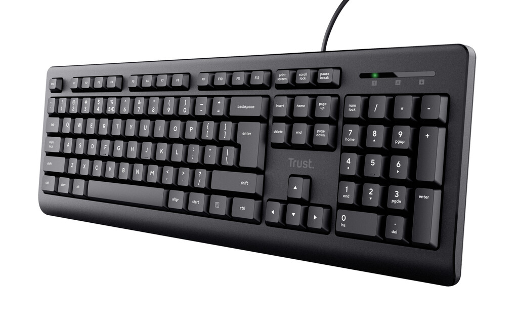 Trust TK-150 Toetsenbord - Bedraad toetsenbord – QWERTY US-indeling – Full-size toetsenbord – Business Model - Zwart