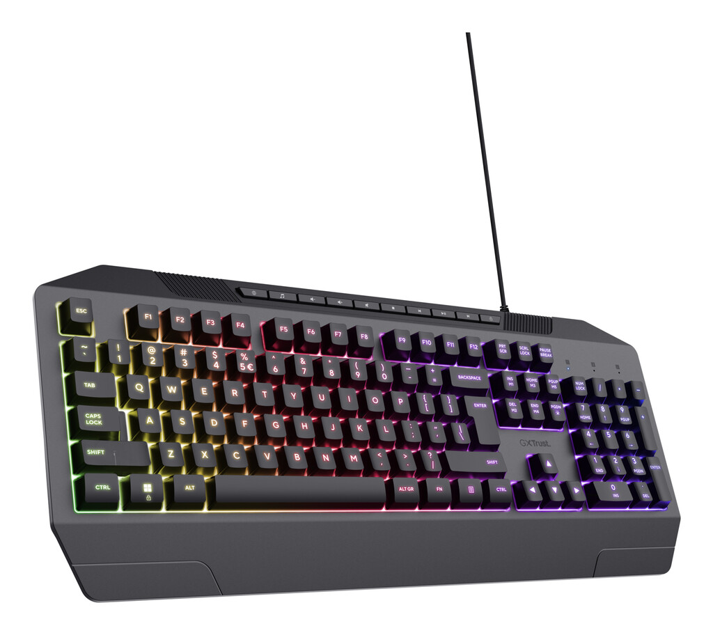 Trust GXT 836 Evocx Verlicht gaming‑toetsenbord – gaming toetsenbord – RGB verlichting – Anti‑ghosting – QWERTY – Zwart - Afbeelding 5