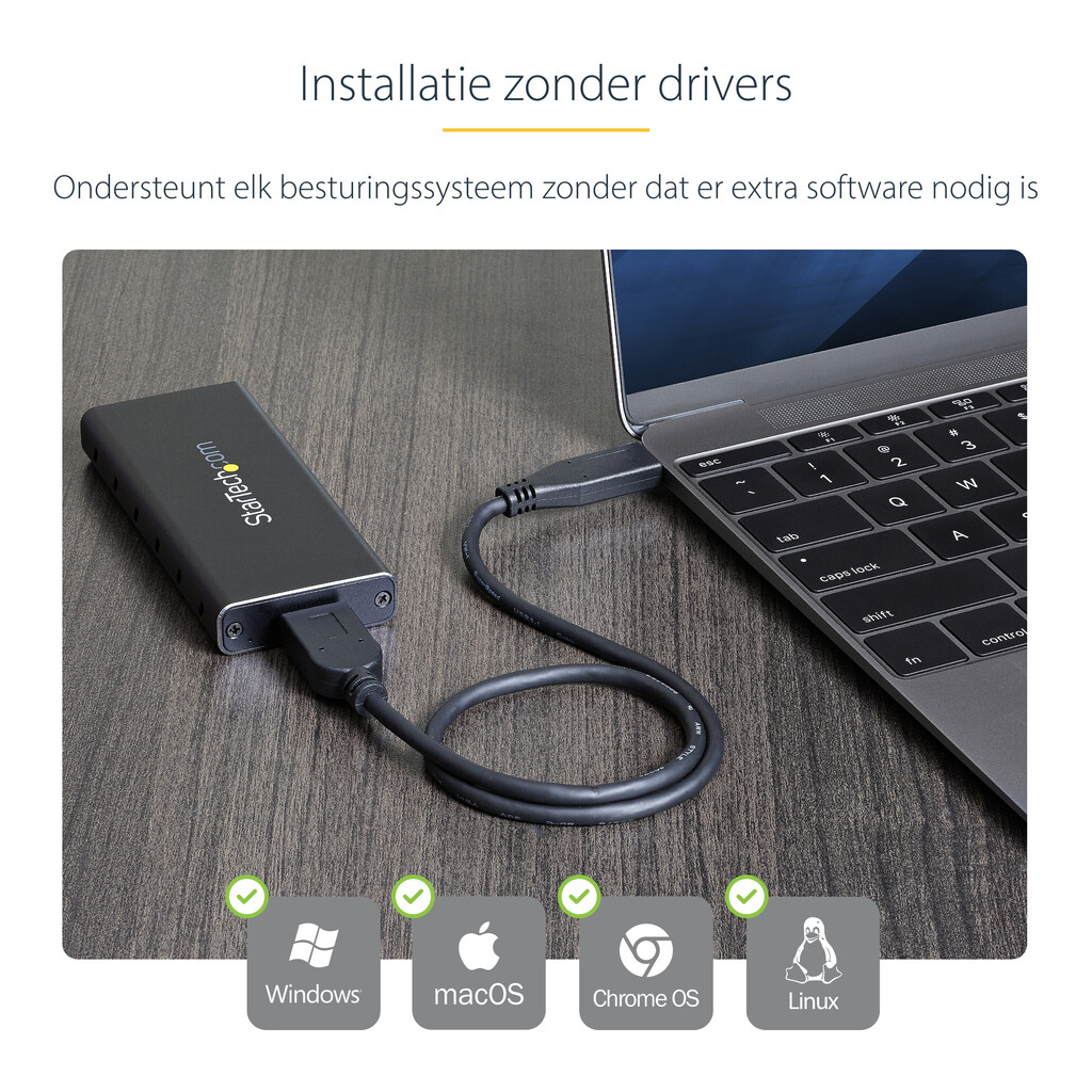 StarTech.com M.2 SSD behuizing voor M.2 SATA SSD - USB 3.1 (10Gbps) met USB-C kabel - Afbeelding 9