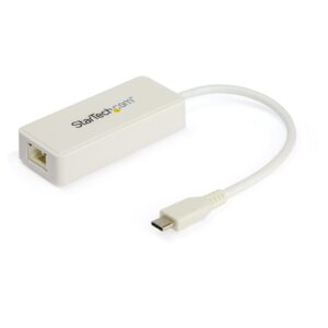 StarTech.com USB-C naar Gigabit Ethernet Adapter met USB A Poort, 1Gbps NIC USB 3.0/USB 3.1 Type C Netwerk Adapter, 1GbE USB-C R