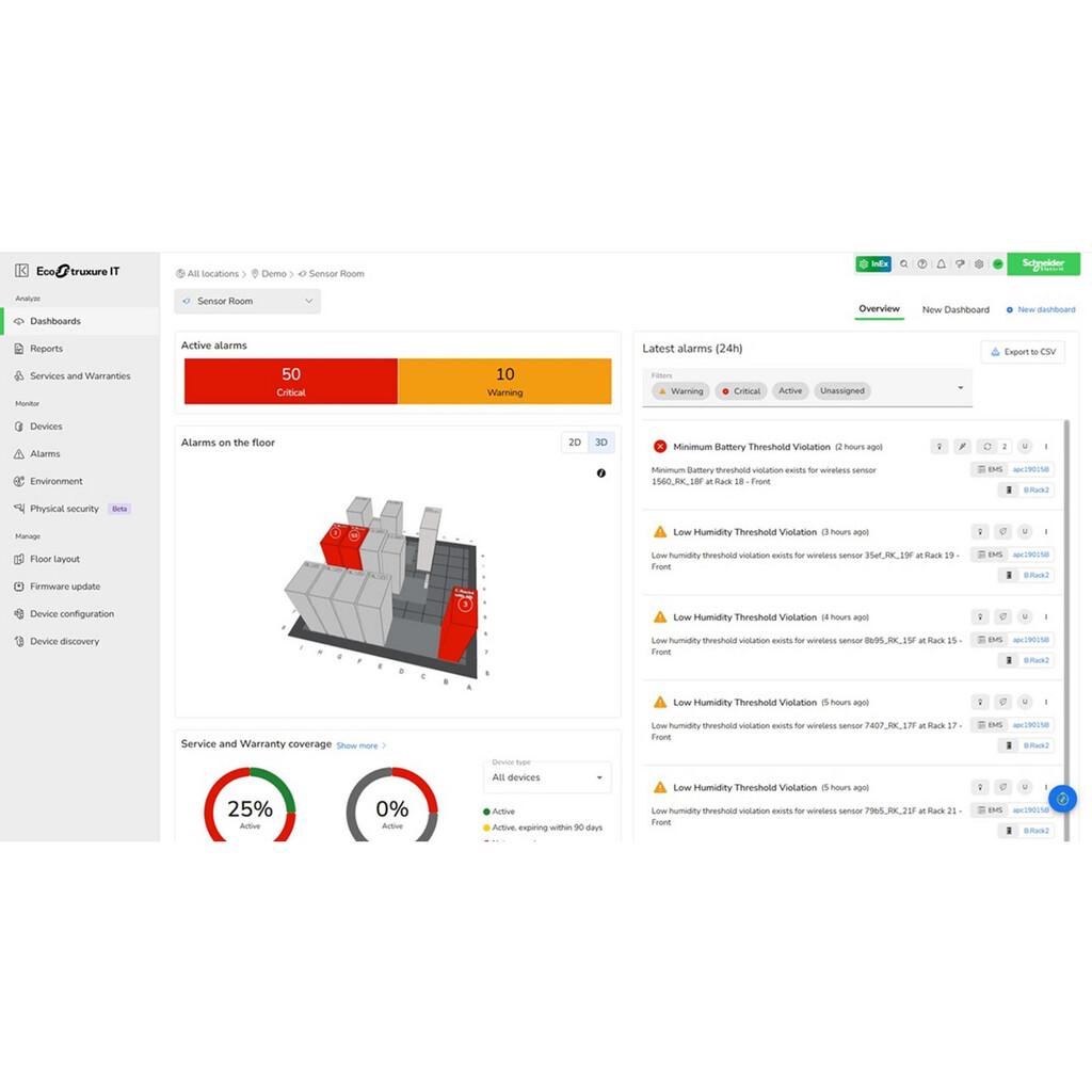 Schneider Electric Abonnement, EcoStruxure IT Expert, 3 jaar, digitaal, monitoring en beheer op afstand van datacenters. - Afbeelding 23