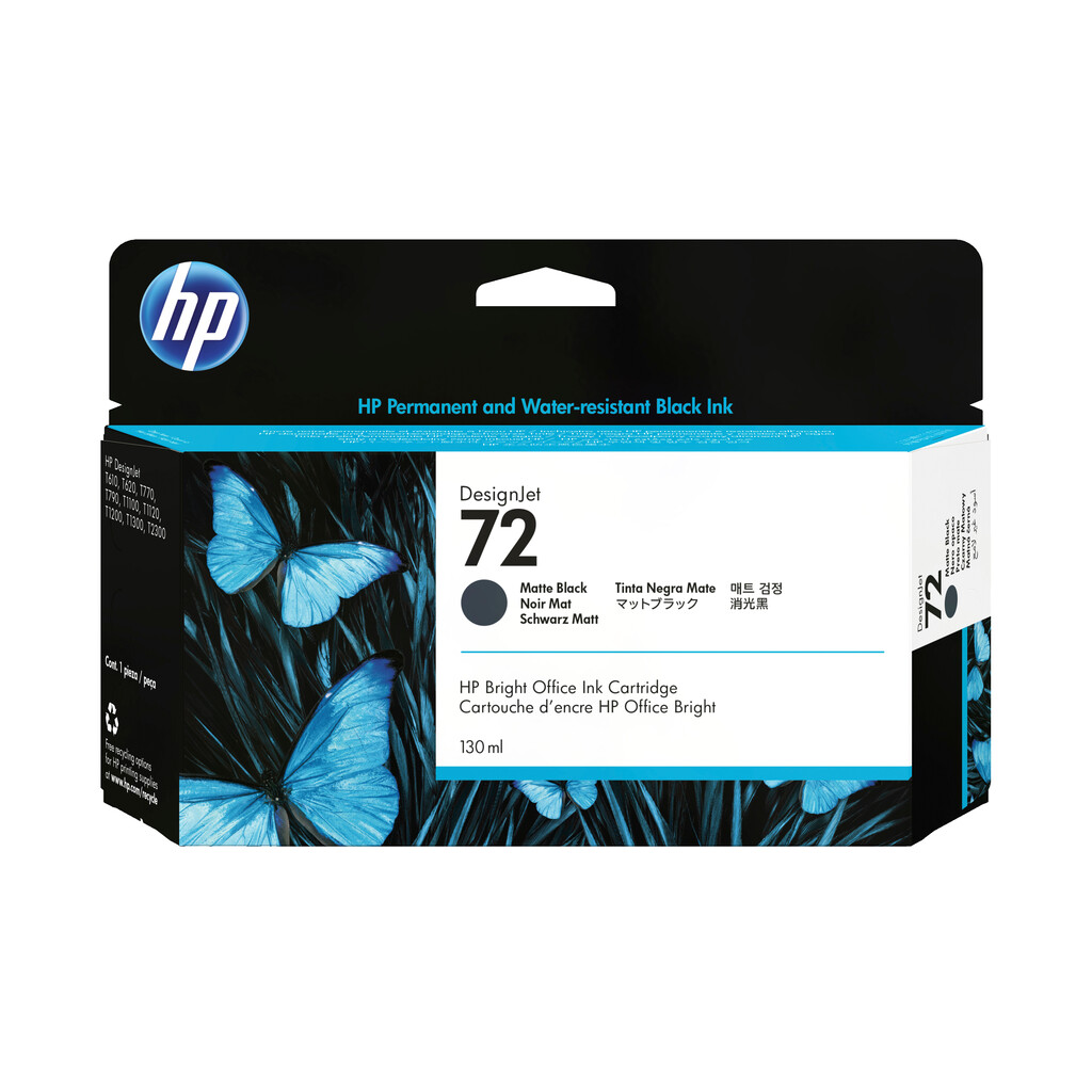 HP 72 matzwarte DesignJet inktcartridge, 130 ml
