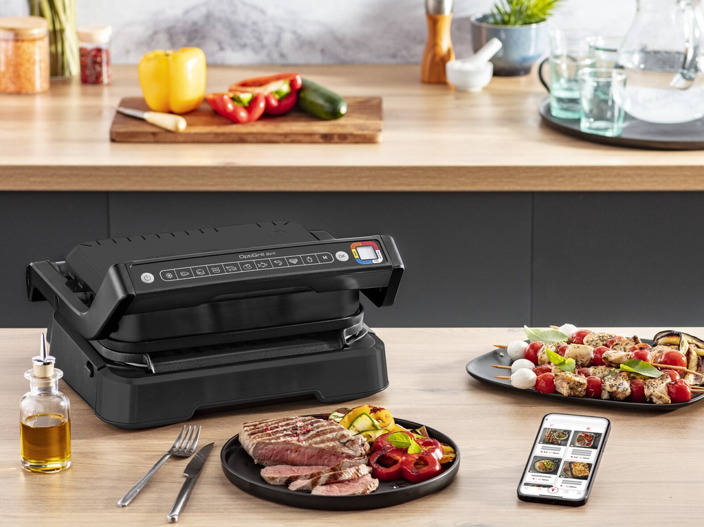 Tefal OptiGrill 2in1 OptiGrill 2-in-1 GC7728 intelligente grill en bbq zwart - Afbeelding 7