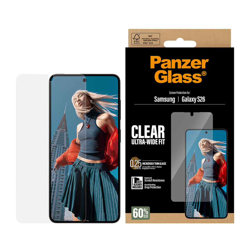 PanzerGlass ® Screen Protector Samsung Galaxy S26 | Ultra-Wide Fit w. EasyAligner Doorzichtige schermbeschermer 1 stuk(s) - Afbeelding 3