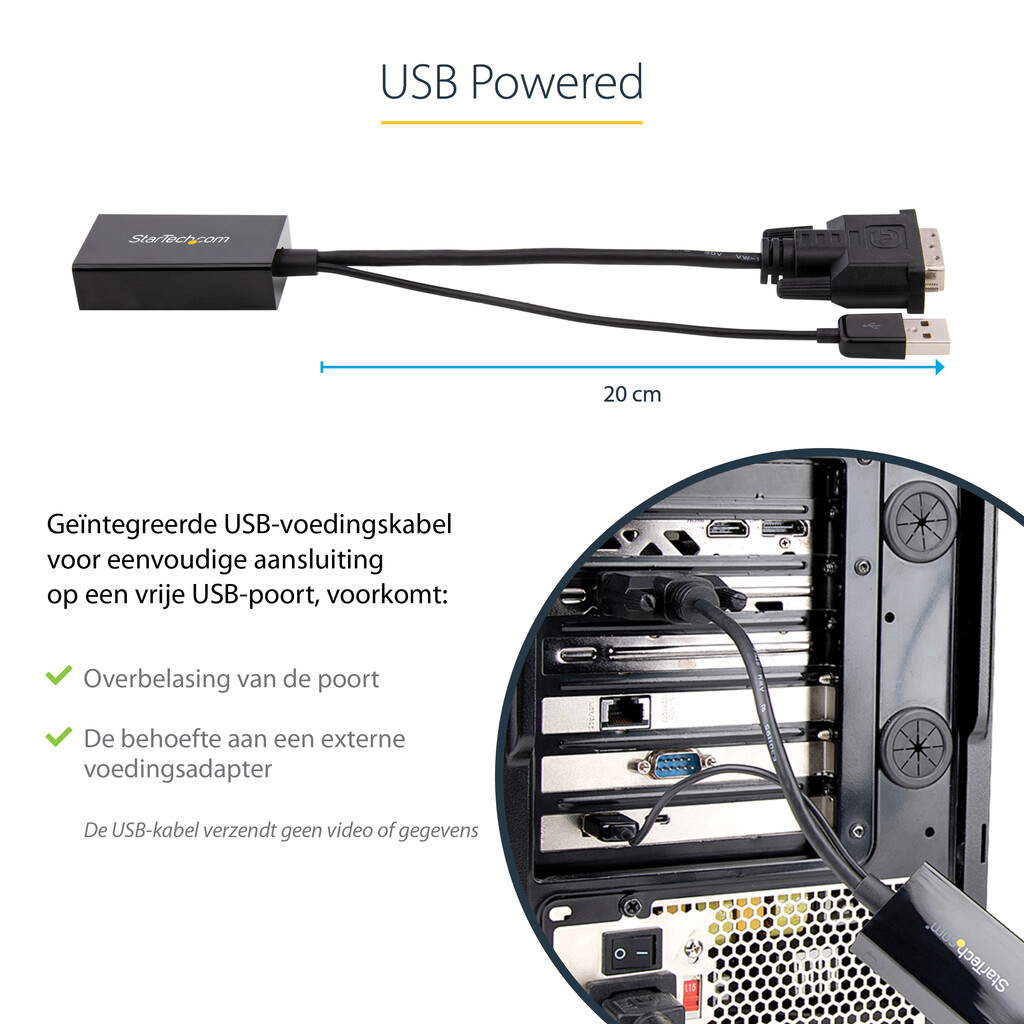 StarTech.com DVI naar DisplayPort adapter - USB-voeding - 1920 x 1200 - DVI naar DisplayPort converter - videoadapter - DVI-D na - Afbeelding 13