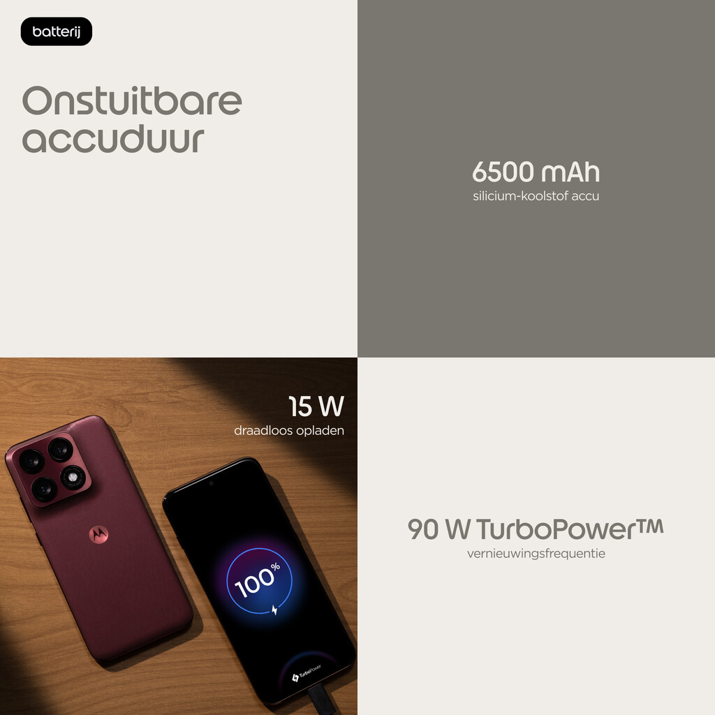 Motorola edge 70 pro 17,2 cm (6.78") Dual SIM Android 16.0 5G USB Type-C 8 GB 256 GB 6500 mAh Bordeaux - Afbeelding 8