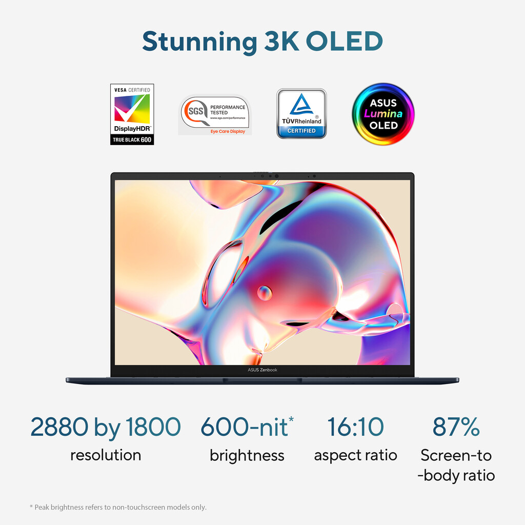 ASUS Zenbook 14 OLED UX3405CA-QD012W Intel Core Ultra 7 255H Laptop 35,6 cm (14") WUXGA 32 GB LPDDR5x-SDRAM 1 TB SSD Wi-Fi 7 (80 - Afbeelding 17