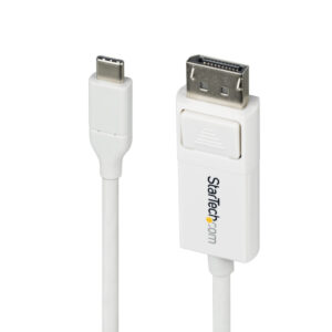 StarTech.com 2m USB-C naar DisplayPort 1.2-kabel, bidirectioneel, 4K 60Hz, witte video-adapterkabel voor Apple MacBook Pro / Ai