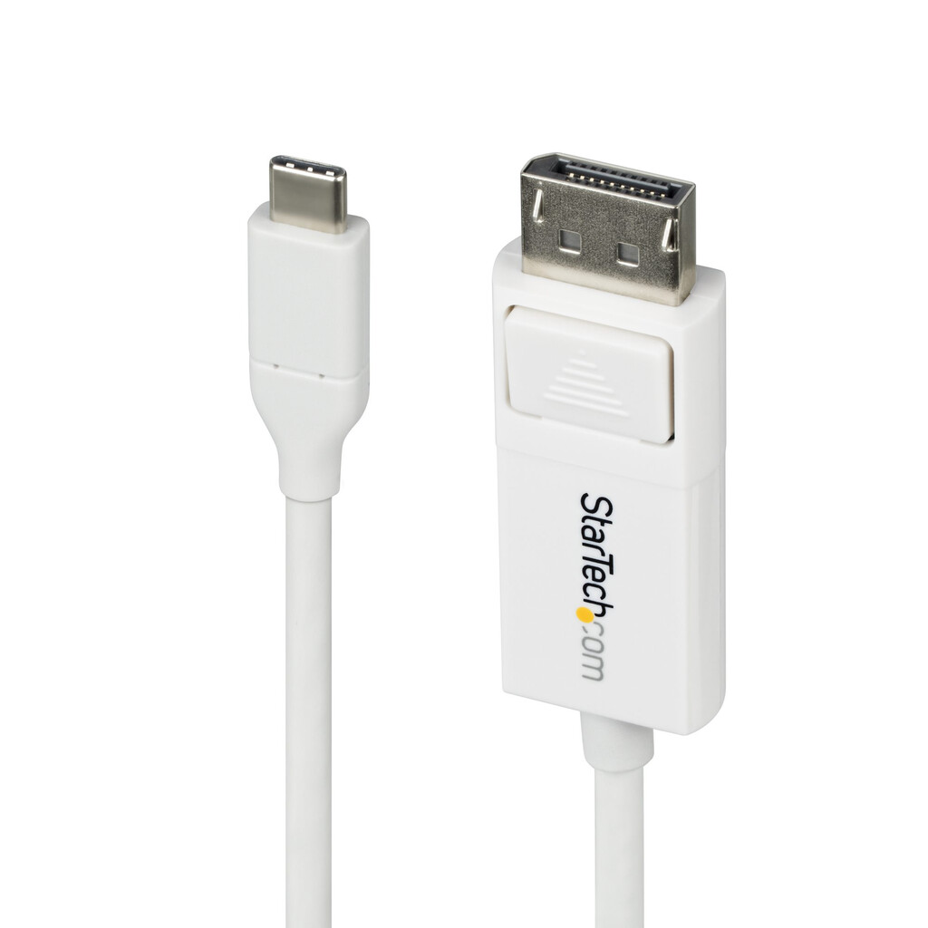 StarTech.com 2m USB-C naar DisplayPort 1.2-kabel, bidirectioneel, 4K 60Hz, witte video-adapterkabel voor Apple MacBook Pro / Air