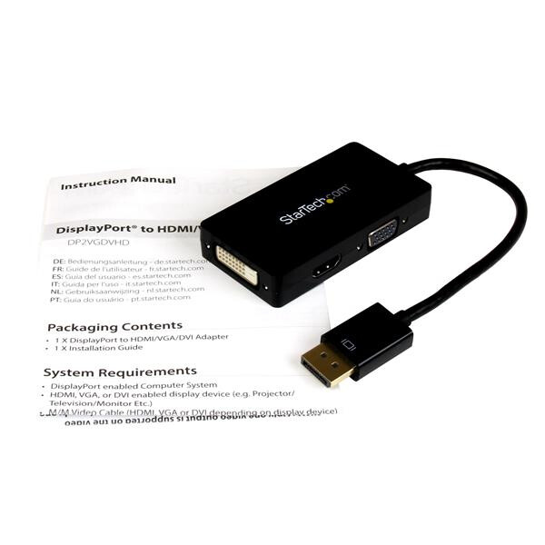 StarTech.com A/V-reisadapter: 3-in-1 DisplayPort naar VGA DVI- of HDMI-converter - Afbeelding 4