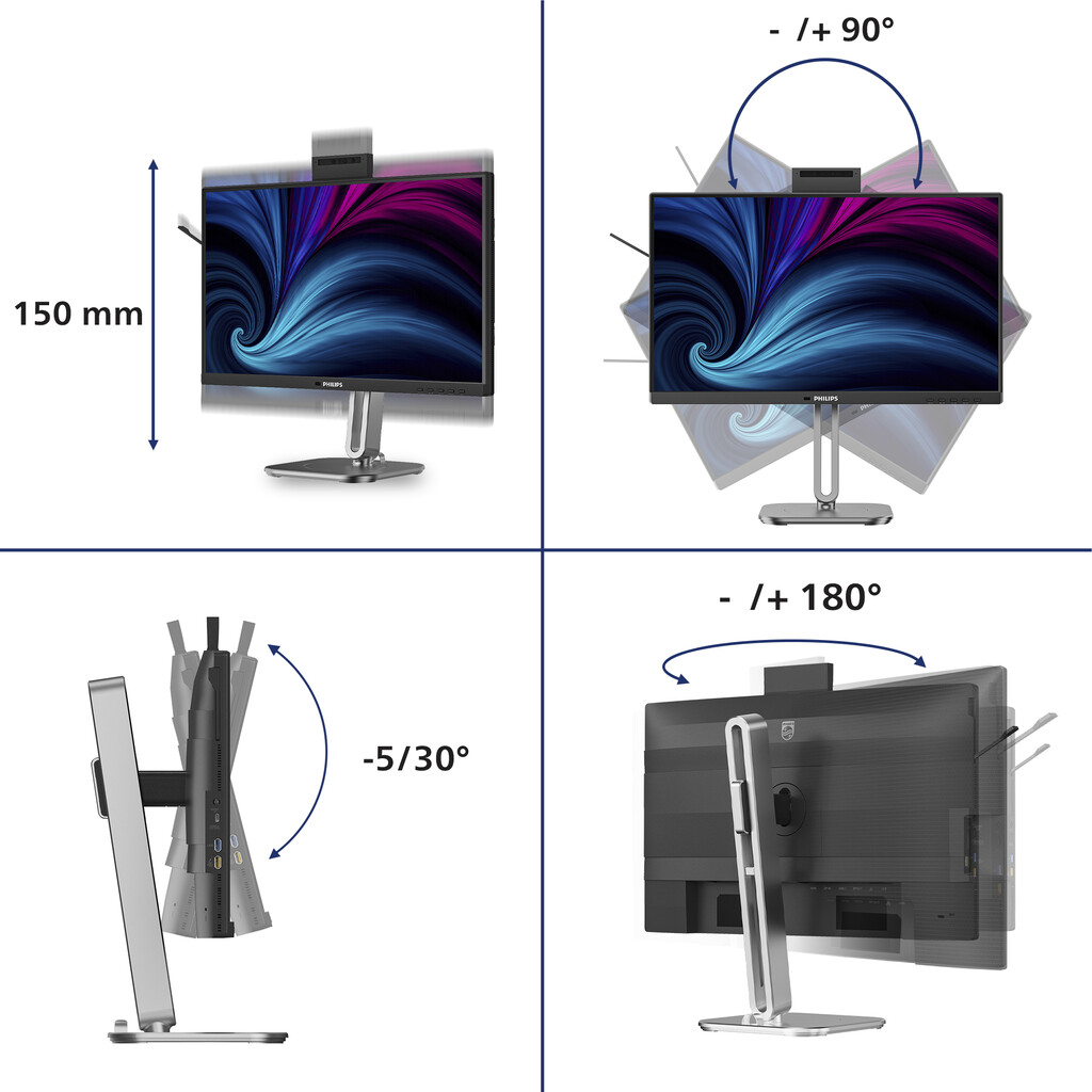 Philips 4000 series 24B2U4301H/00 computer monitor 60,5 cm (23.8") 1920 x 1080 Pixels Full HD LCD Grijs - Afbeelding 3