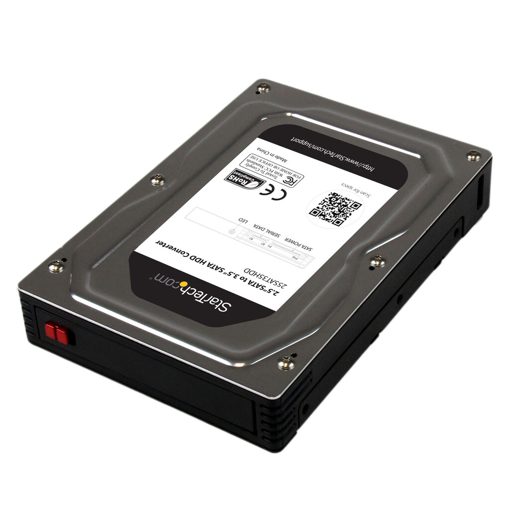 StarTech.com 2,5" naar 3,5" SATA Aluminium Harde Schijf Adapter Behuizing met SSD/HDD-hoogte van max. 12,5 mm