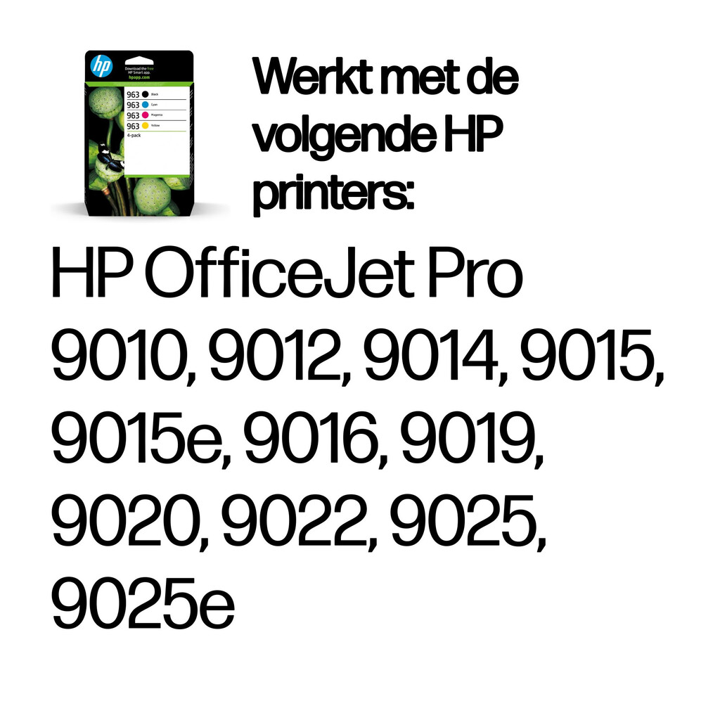 HP 963 4-pack originele inktcartridges zwart/cyaan/magenta/geel - Afbeelding 2