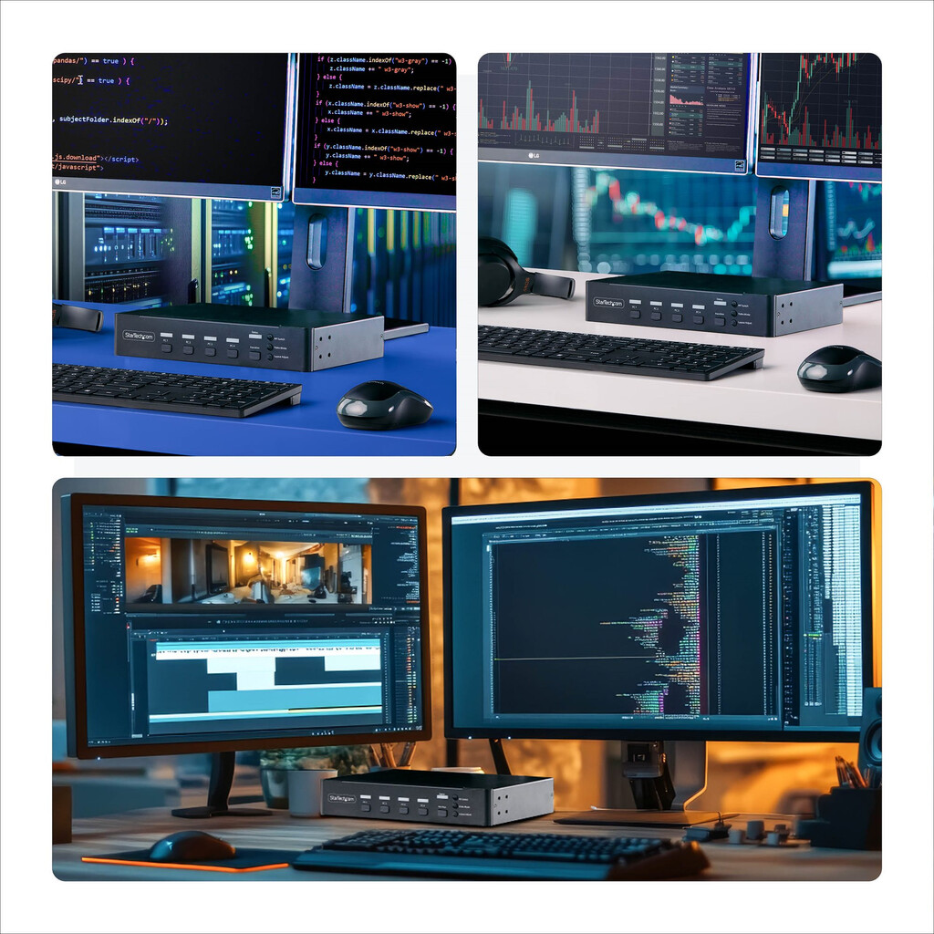 StarTech.com 4-port DisplayPort KVM-switch met Mouse Roaming en Multi-View / Picture-in-Picture, 4K 60Hz, USB 3.0 hub (5Gbps), H - Afbeelding 6