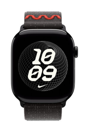 Apple Nike Sport Loop Band Zwart Nylon, Gerecycled polyester, Spandex