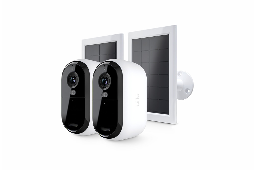 Arlo Essential 3 2K-beveiligingscamera, 2-cam met Zonnepaneel Oplader