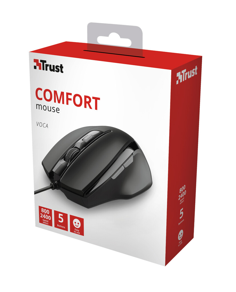 Trust Voca Comfortabele muis – bedrade muis – Zwart - Afbeelding 6