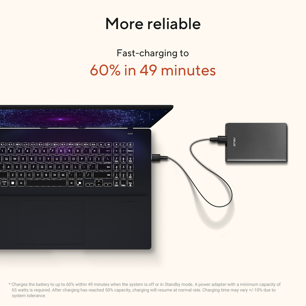 ASUS Vivobook 18 M1807GA-S8NADW Copilot+ PC AMD Ryzen AI 7 445 Laptop 45,7 cm (18") WUXGA 32 GB DDR5-SDRAM 1 TB SSD Wi-Fi 6 (802 - Afbeelding 15