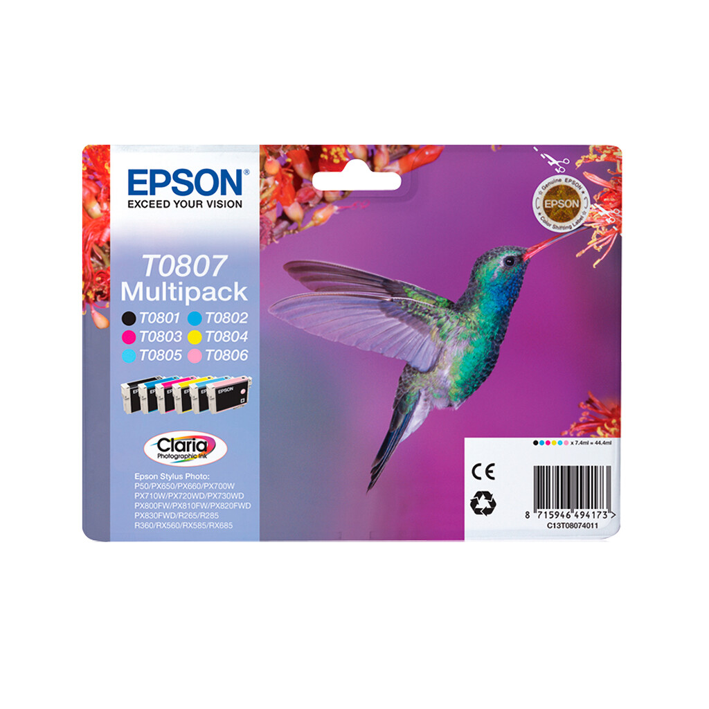 Epson Hummingbird Singlepack Light Magenta T0806 Claria Photographic Ink - Afbeelding 5