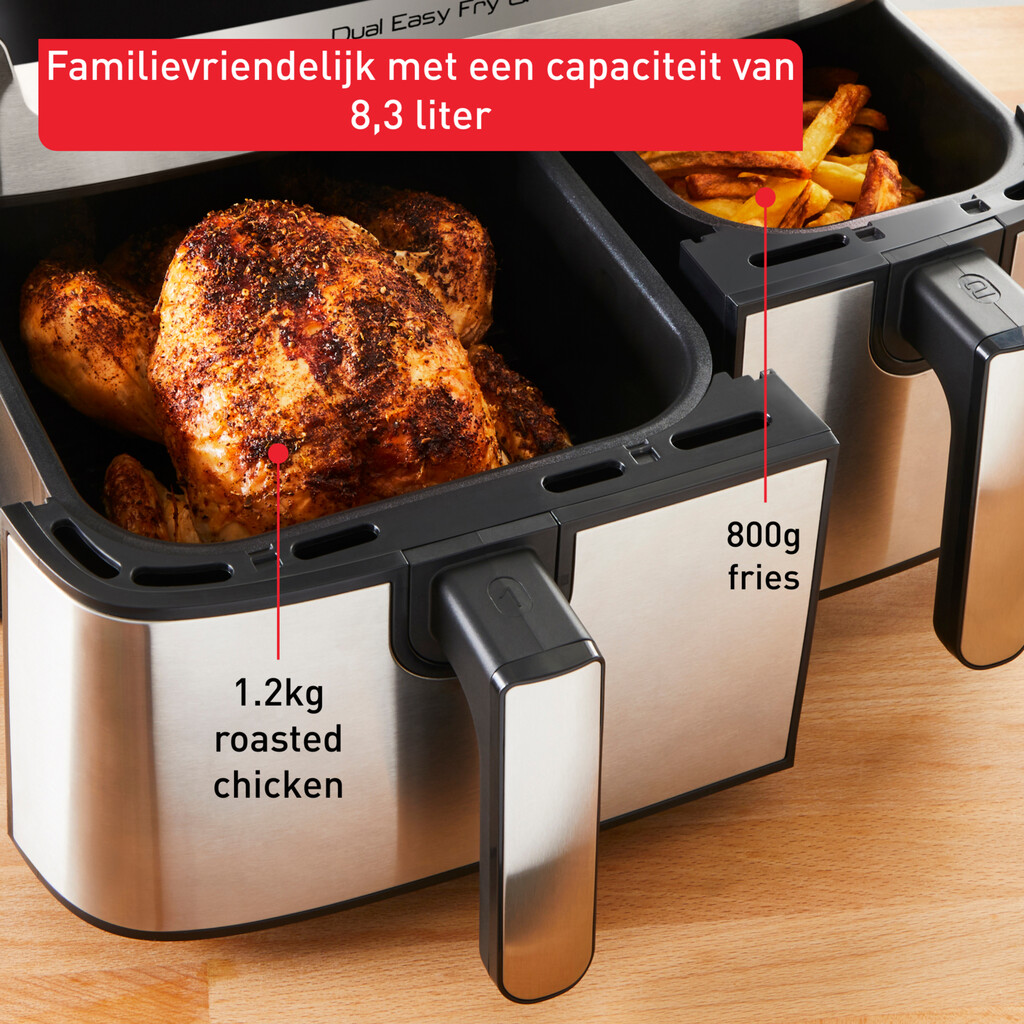 Tefal Dual Easy Fry & Grill Easy Fry & Grill Dual EY905D air fryer met dubbele lades - 8 programma's - 5,2 L + 3,1 L - Afbeelding 5