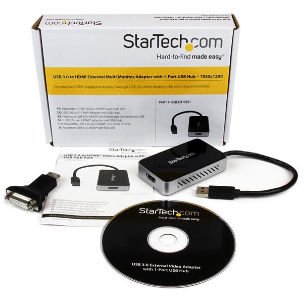 StarTech.com USB 3.0-naar-HDMI externe videokaart Multi Monitor-adapter met 1-poorts USB-hub - 1920x1200 / 1080p - Afbeelding 5