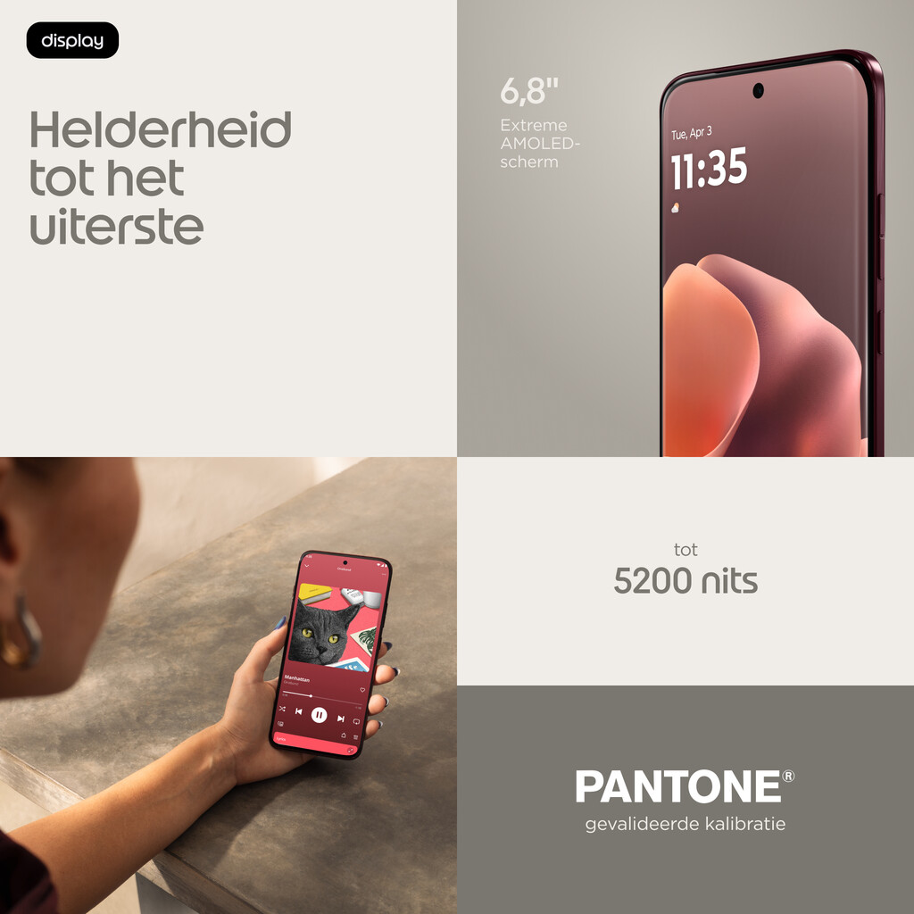 Motorola edge 70 pro 17,2 cm (6.78") Dual SIM Android 16.0 5G USB Type-C 8 GB 256 GB 6500 mAh Bordeaux - Afbeelding 10