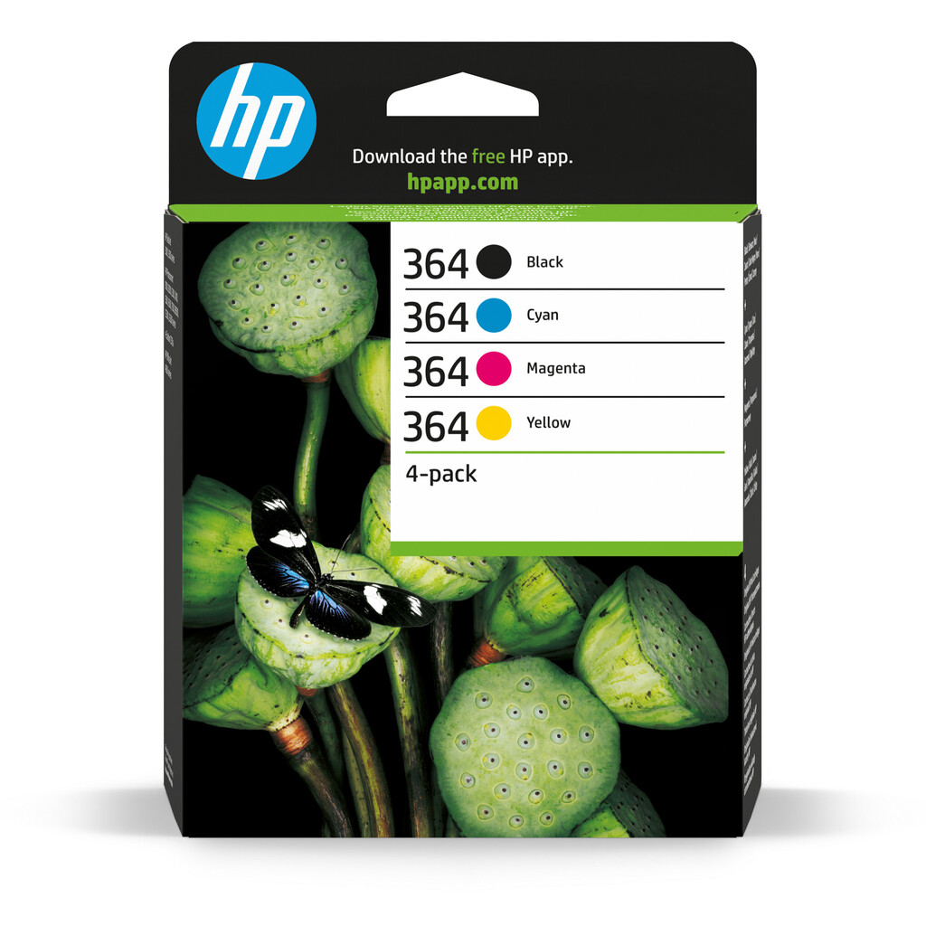 HP 364 originele zwart/cyaan/magenta/gele inktcartridges, 4-pack