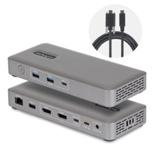 StarTech.com USB4 Docking Station, Driverless Dual 4K voor macOS en Windows, Universeel USB-C Dock met 100W Laptop Charging en 2