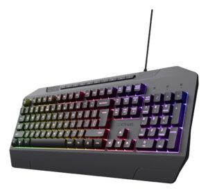 Trust GXT 836 Evocx Verlicht gaming‑toetsenbord – gaming toetsenbord – RGB verlichting – Anti‑ghosting – QWERTY – Zwart