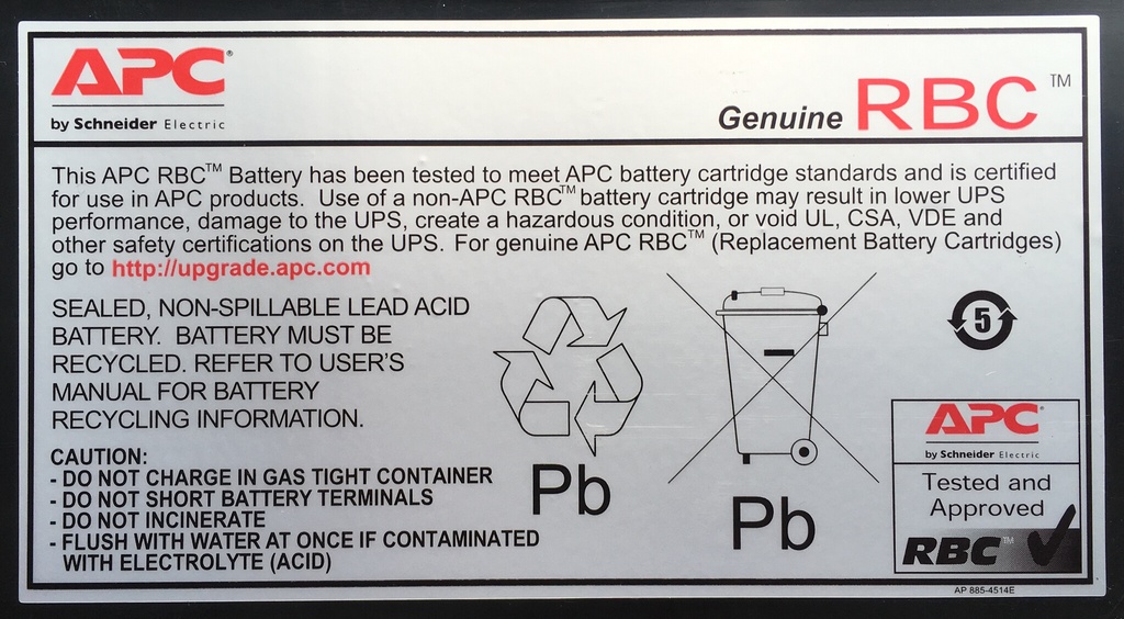 APC Batterij Vervangings Cartridge RBC5 (OEM) - Afbeelding 2