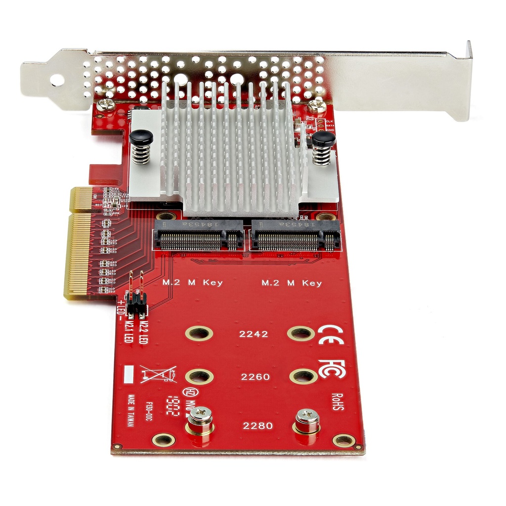 StarTech.com Dual M.2 PCIe SSD Adapter Kaart, x8 / x16 Dual NVMe of AHCI M.2 SSD naar PCI Express 3.0, M.2 NGFF PCIe (M-Key) Com - Afbeelding 4