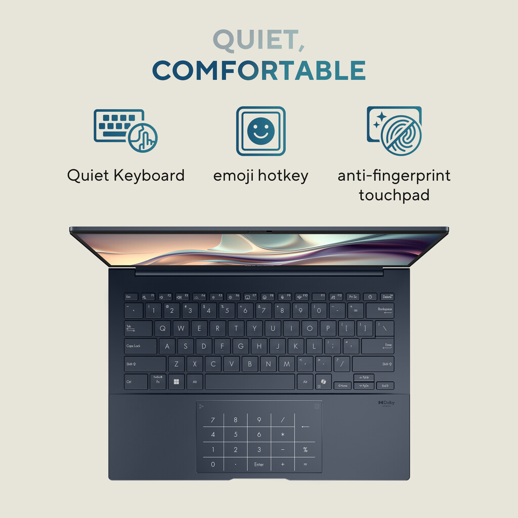 ASUS Zenbook 14 OLED UX3405CA-QD012W Intel Core Ultra 7 255H Laptop 35,6 cm (14") WUXGA 32 GB LPDDR5x-SDRAM 1 TB SSD Wi-Fi 7 (80 - Afbeelding 19