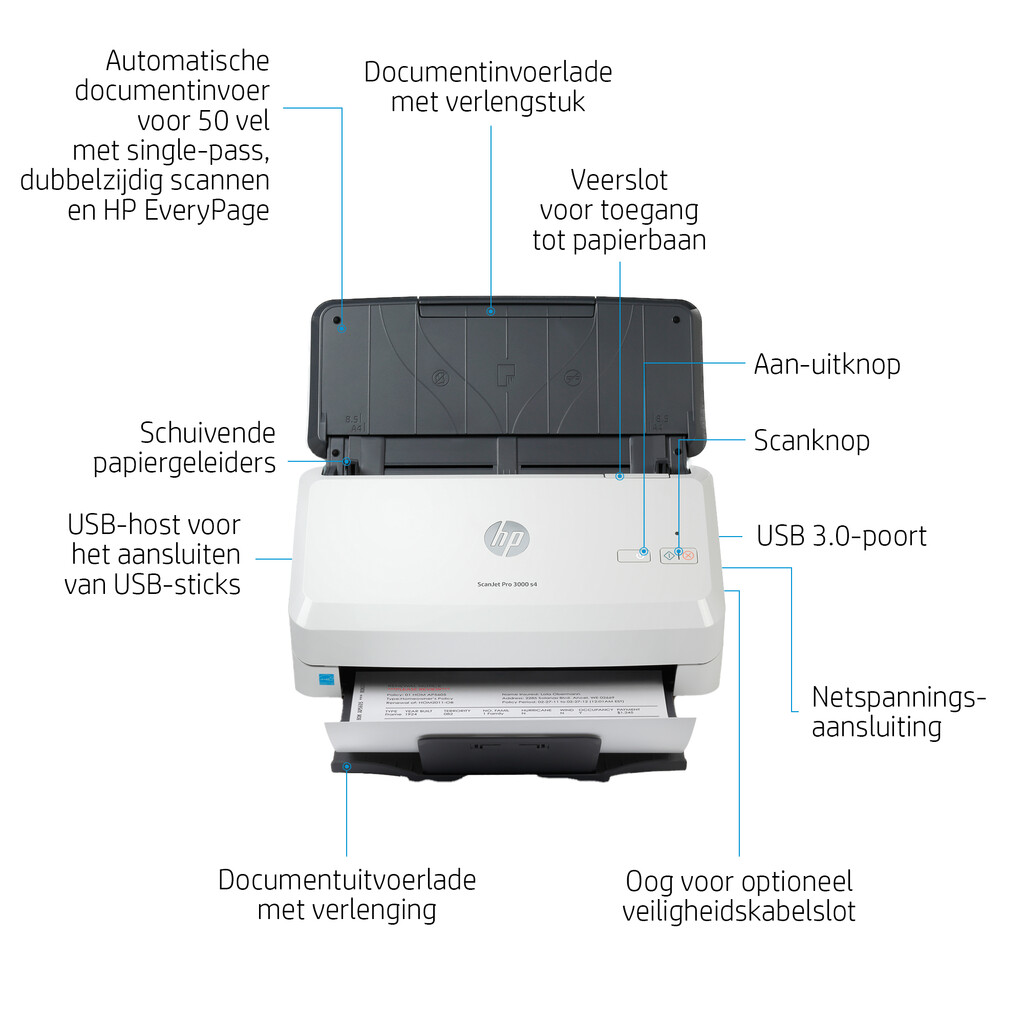 HP ScanJet Pro 3000 s4 Paginascanner 600 x 600 DPI A4 Zwart, Wit - Afbeelding 10