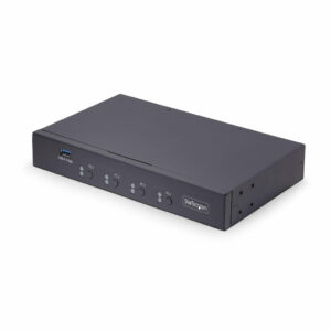 StarTech.com 4-Port KM Switch met Mouse Switching, USB Switch voor Toetsenbord/Muis, 3.5mm/USB Audio, Randapparatuur delen voor