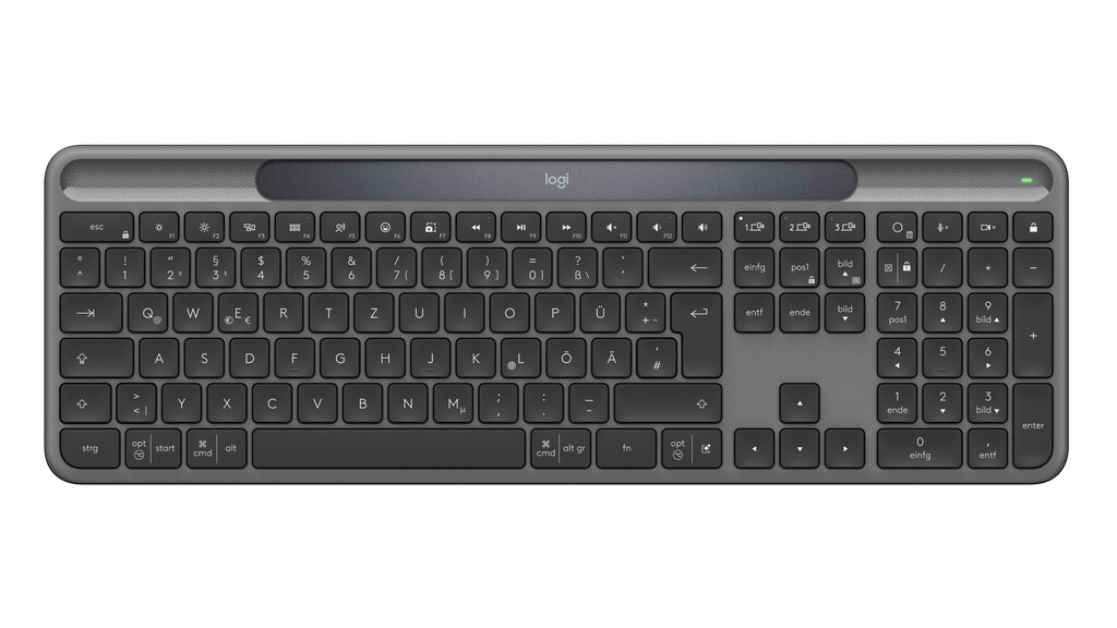 Logitech Signature Slim Solar + K980 toetsenbord Universeel RF-draadloos + Bluetooth QWERTZ Duits Grafiet