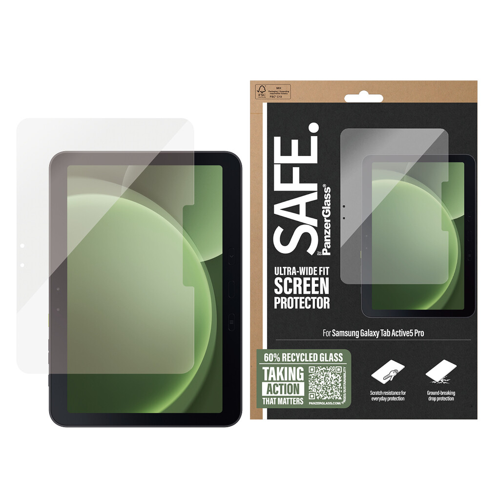 PanzerGlass SAFE. by ® Screen Protector Samsung Galaxy Tab Active5 Pro | Ultra-Wide Fit Doorzichtige schermbeschermer 1 st - Afbeelding 2
